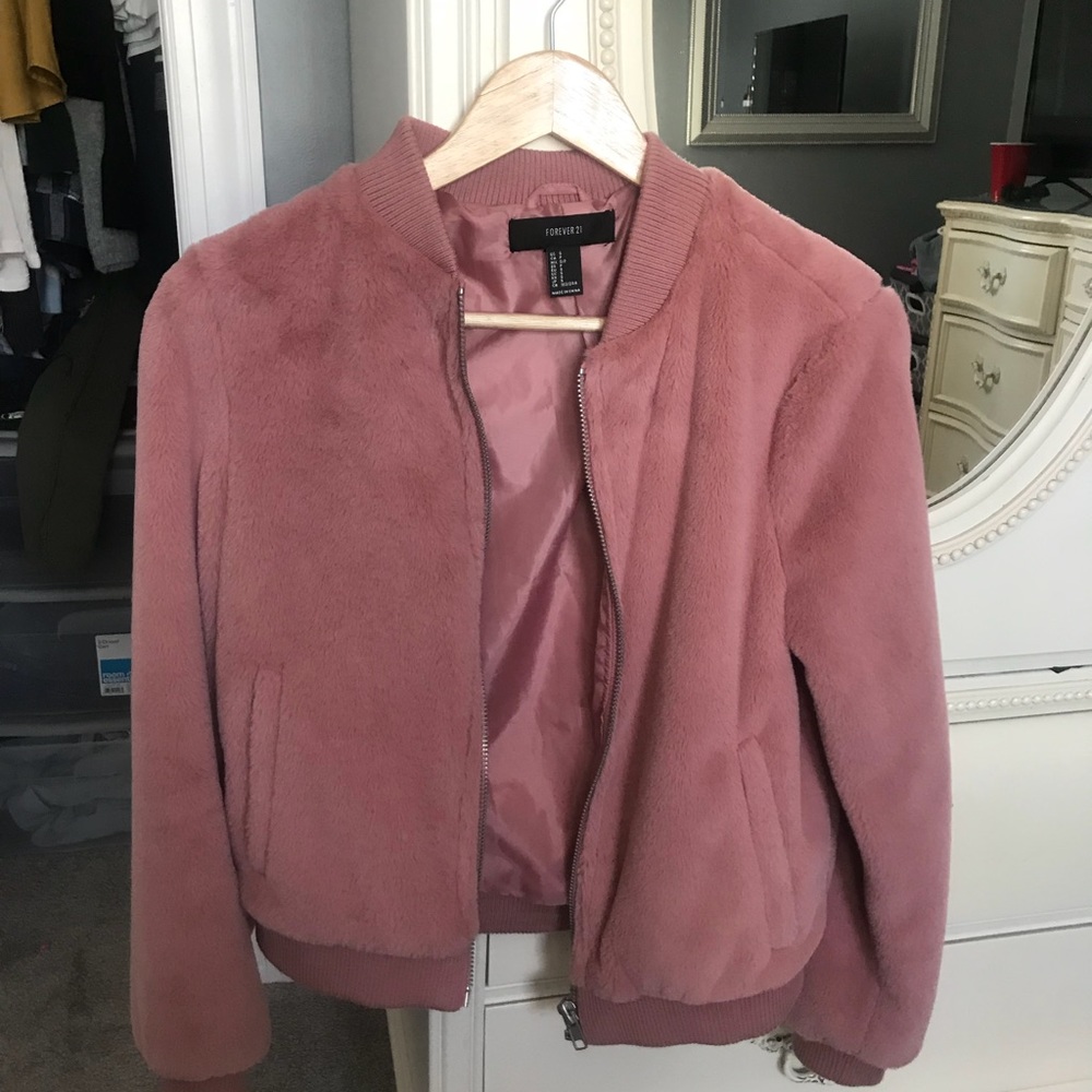 Pink winter fuzzy jacket